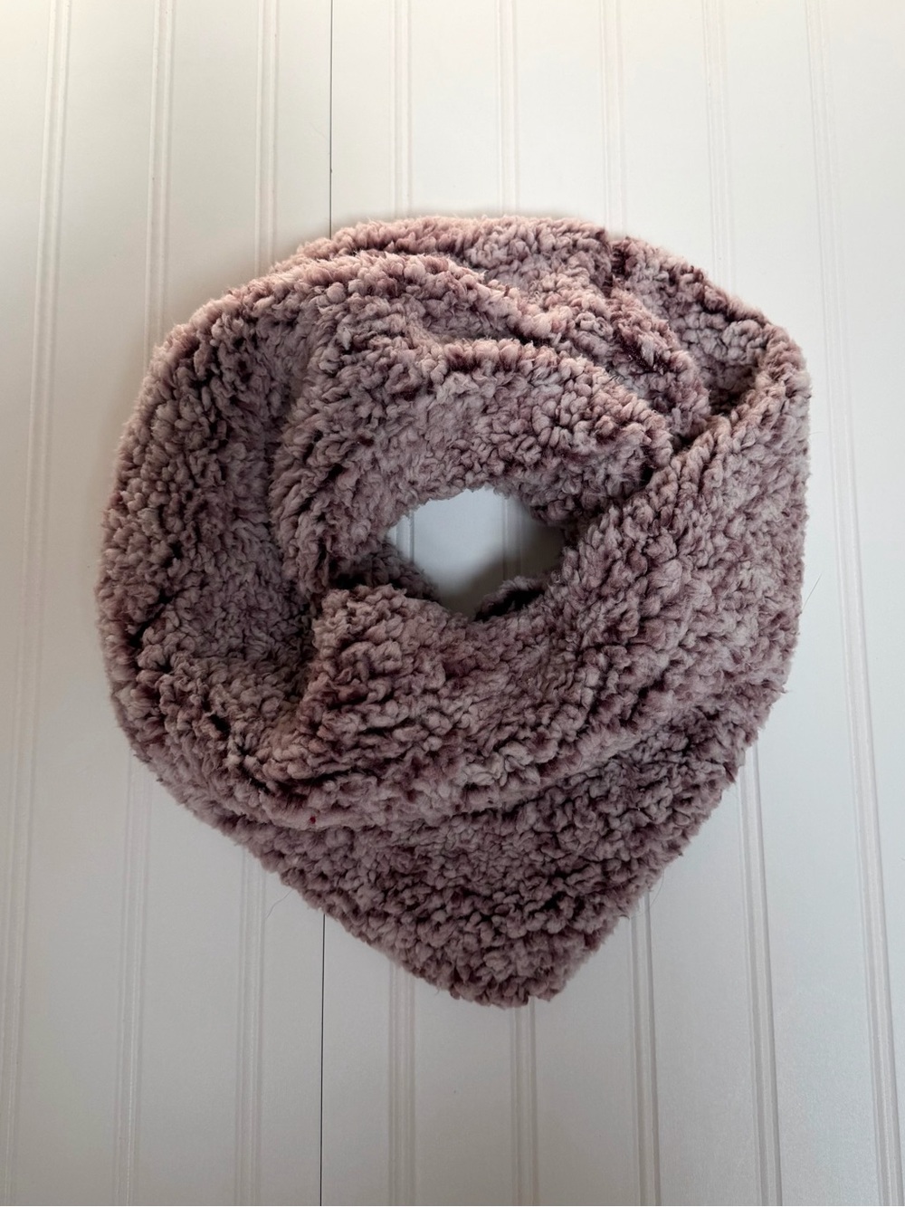 Cozy Plush Infinity Scarf in Dusty Mauve